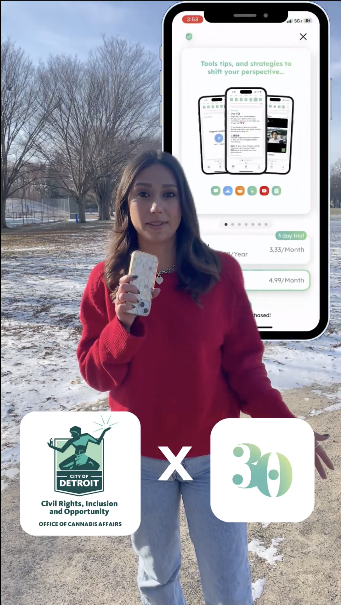A Clear30 video ad made for Detroit, co-branded with the Office of Cannabis Affairs